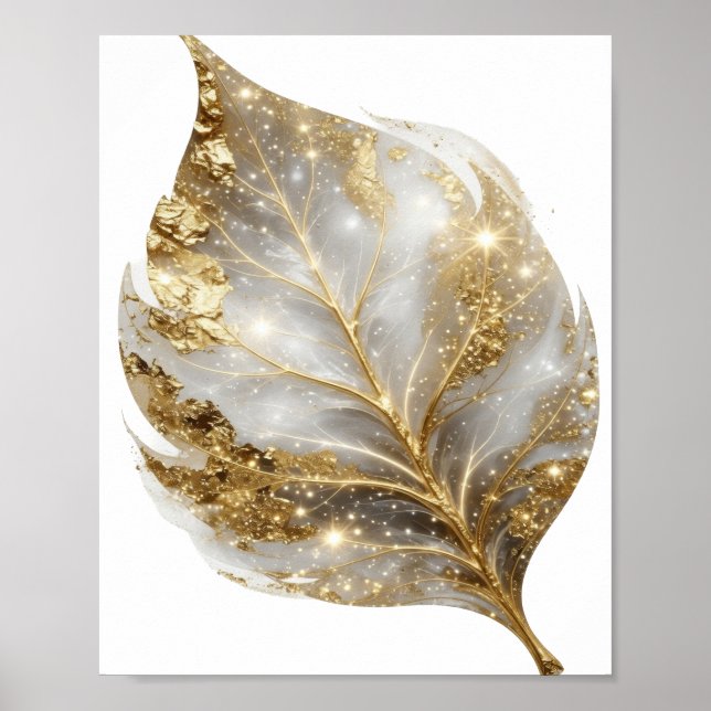 Chic Gold GOLDEN LEAF Grafisk Design Poster (Framsidan)