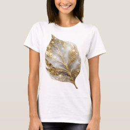Chic Gold GOLDEN LEAF Grafisk Design T Shirt