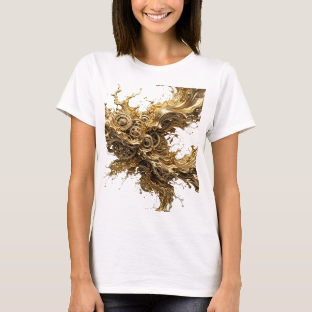 Chic Gold GULDEN MEKANISK FLÖDES Tee (Framsida)