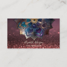 Chic Gold Mandala Yogainstruktör Bokeh Visitkort