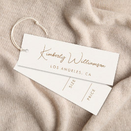 Chic Gold Signature Script Cream Price Hang Tag Mini Visitkort