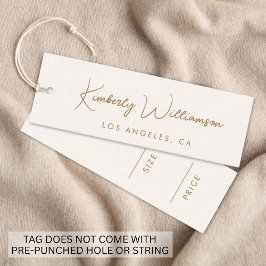 Chic Gold Signature Script Cream Pris Märke Mini Visitkort