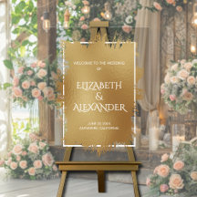 Chic Gold Splash Bröllop Välkommen