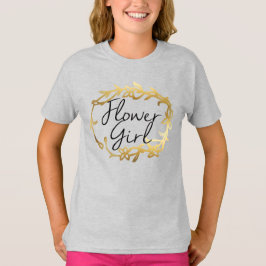 Chic Golden Blommigt Flower Girl Tee