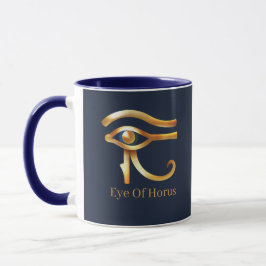 Chic Golden Öga of Horus , egyptiska hieroglyfer Mugg