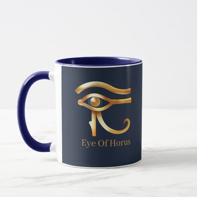 Chic Golden Öga of Horus , egyptiska hieroglyfer Mugg (Vänster)