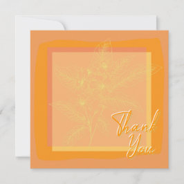 Chic Golden Orange Blommigt OrangeText Tack Kort