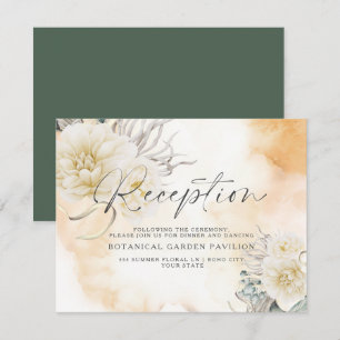 Chic Goldenrod Blommigt Watercolor Reception