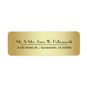 Chic goldtone beställnings- returadress etikett