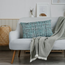 Chic Grå Seafoam Blå Grön Boucle Vävd Mönster