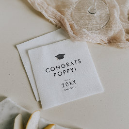 Chic Grad Cap Gratulerara Studenten Pappersservett
