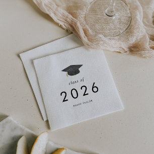 Chic Grad Cap-klass för 2025 Studenten Pappersservett