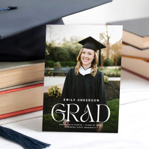 Chic Grad Photo Studenten-meddelande Inbjudningar