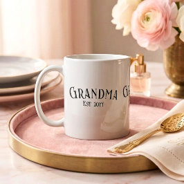 Chic Grandma Established Personalize Name Year Kaffemugg