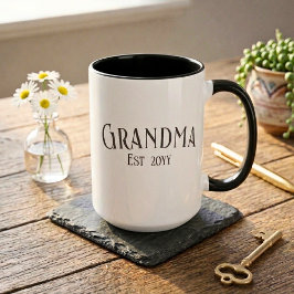 Chic Grandma Established Personalize Name Year Mugg