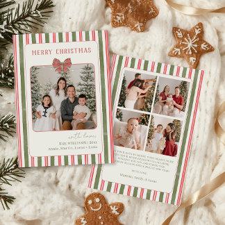 Chic Grandmillennial Coquette Christmas Photo Julkort
