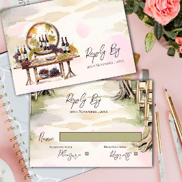 Chic Grapevine-Inspired Winery Rustic Bröllop OSA Kort