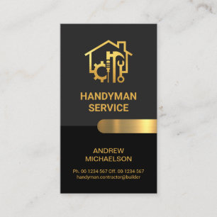 Chic Grått Black Guld Handyman Verktyg Visitkort