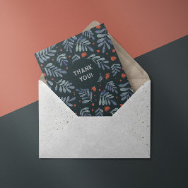 Chic grått grenar - tackkort julkort