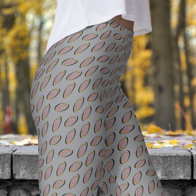 Chic Grått Helix Mönster Leggings (Chic Gray Helix Pattern Leggings)