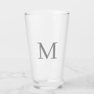 Chic Grått Initial Brev Monogram Modern Glaskopp