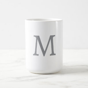 Chic Grått Initial Brev Monogram Modern Kaffemugg