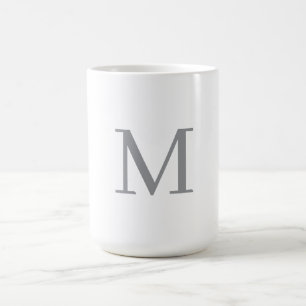 Chic Grått Initial Brev Monogram Modern Kaffemugg