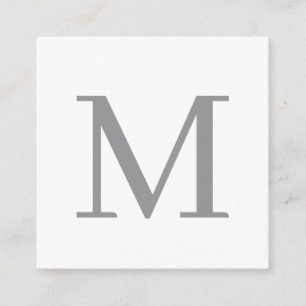 Chic Grått Initial Brev Monogram Modern Tilläggskort