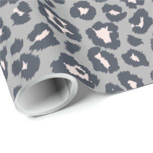 Chic Grått Leopard Skriv ut Mönster Presentpapper