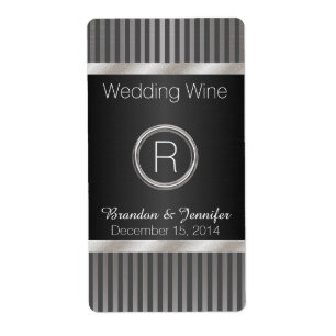 Chic Grått- och Silver Bröllop Mini Vin-etiketter Fraktsedel