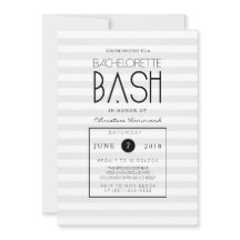 Chic Grått Rand Bachelorette Bash Inbjudan