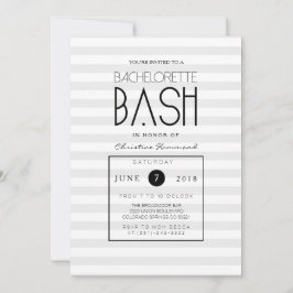 Chic Grått Rand Bachelorette Bash Inbjudan