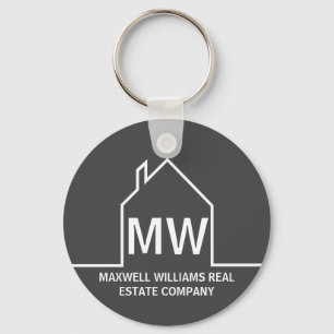 Chic Grått Real Gods Company Monogram Realtor Nyckelring