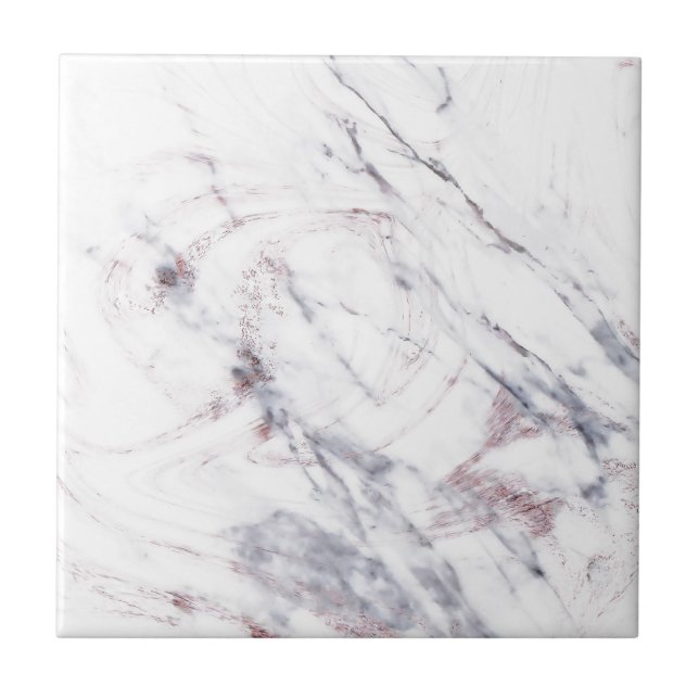 Chic Grått Ro Guld Metallic Marble Letglamor Kakelplatta (Framsidan)
