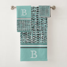 Chic Grått Seafoam Blue Grönt Boucle Mönster Anpas