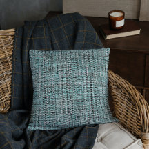 Chic Grått Seafoam Blue Grönt Boucle Woven Mönster