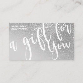Chic Grått Silver Glitter Gradient Gift-certifikat Visitkort