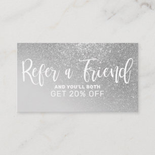 Chic Grått Silver Glitter-övertoningstyp Rabattkort