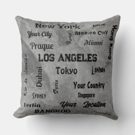 chic grått-sten - världens optiska megastäder kudde