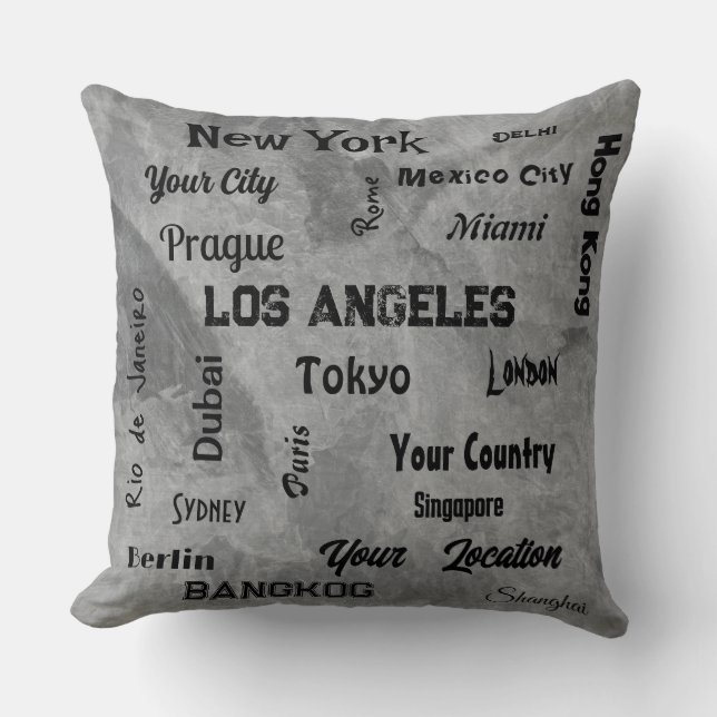 chic grått-sten - världens optiska megastäder kudde (Framsida)