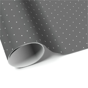 Chic grått, vit, mycket liten polka dots mönster presentpapper