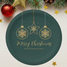 Chic Green Gold Ornaments Company Julfest