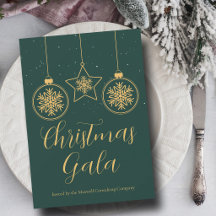 Chic Green Gold Ornaments Company Julfest