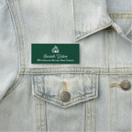 Chic Green Real Estate Company Custom Realtor Namnbricka