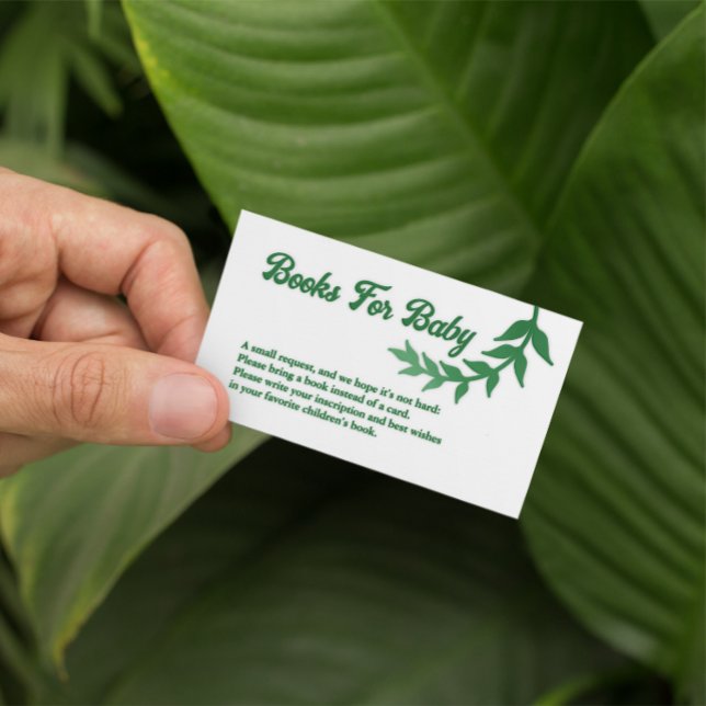 Chic Greenery Baby Shower Bokar för Baby Tilläggskort (Skapare uppladdad)