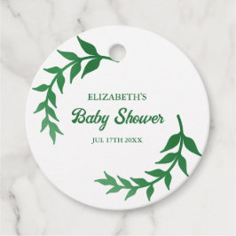 Chic Greenery Baby Shower Gåvor Etiketter