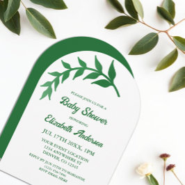 Chic Greenery Baby Shower Inbjudningar