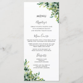Chic Greenery Botanical Garden Wedding Menu Program