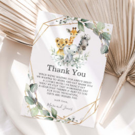 Chic Greenery Geometric Jungle Animals Baby Shower Tack Kort