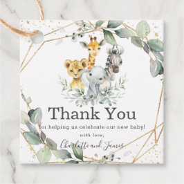 Chic Greenery Jungle Animals Baby Shower Birthday Gåvor Etiketter